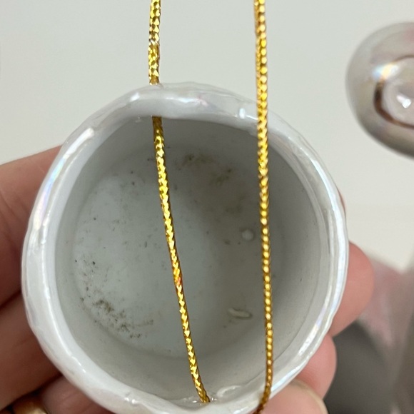 Vintage Mid Century Lusterware Pink Floral Wishing Well Planter & Water Bucket - Picture 15 of 16